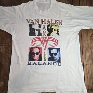 Vintage 90s Van Halen Balance Tour T Shirt Haggar Sz 2xl Single Stitch Read Disc
